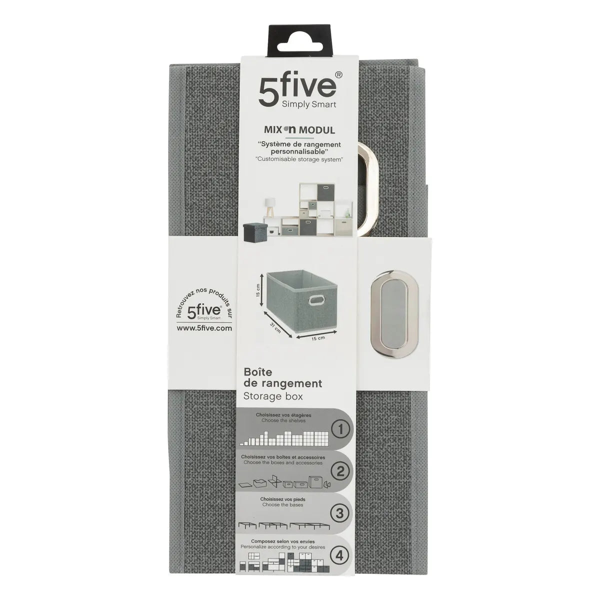 Cutie de depozitare 5five Mix &amp; Modul, Melange, 15x31 cm