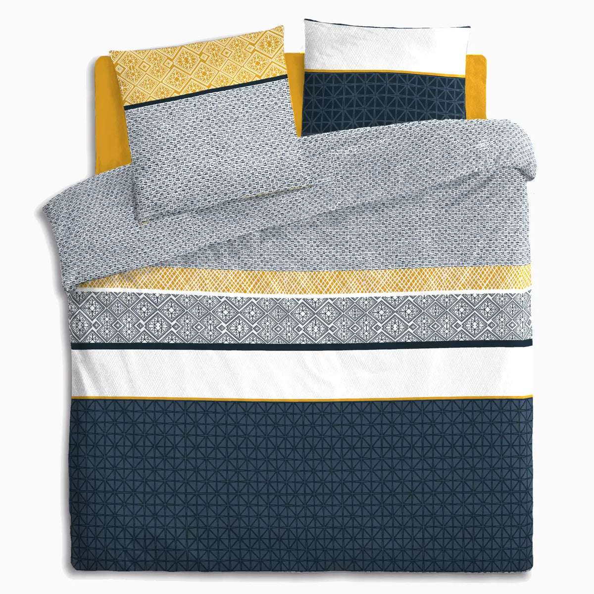 Lenjerie de pat Atmosphera Etnik, 240x220 cm, Albastru
