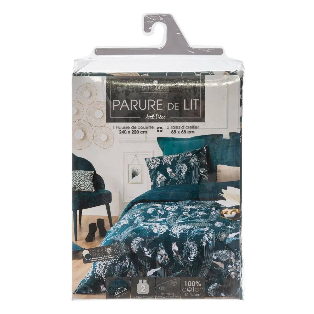Lenjerie de pat Atmosphera Peacock, bumbac, 240x220 cm