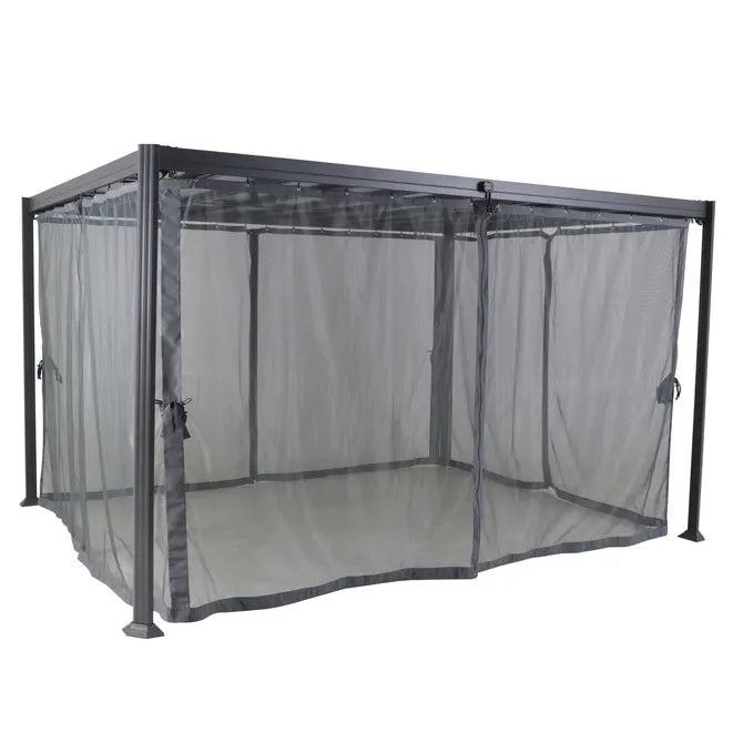 Ламелна беседка Hesperide Belize, Графит, 3.8x3 m