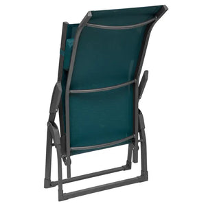 Сгъваем алуминиев шезлонг Hesperide Decima, Синьо-зелен/Графит