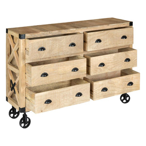 Comodă Atmosphera Silas, 6 sertare, 150x40 cm