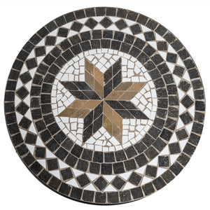 Masă de dining Kipos, 90 cm, mozaic de piatră