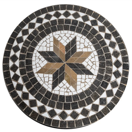 Masă de dining Kipos, 90 cm, mozaic de piatră