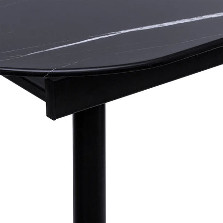 Masă extensibilă Mapu, 160-200x90 cm, sticlă securizată cu efect de marmură