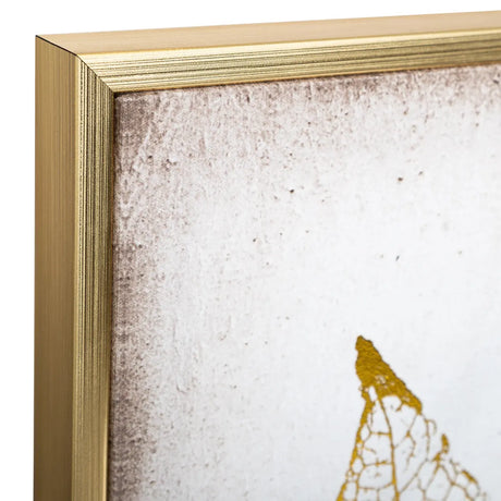 Pictură înrămată Atmosphera Feather, Imprimeu pe pânză 58x58 cm, efect aluminiu