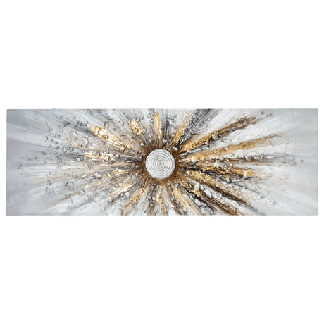 Pictură Atmosphera Kylia, Pânză pictată manual 150x150 cm, Auriu, Modele asortate