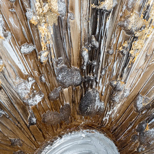 Pictură Atmosphera Kylia, Pânză pictată manual 150x150 cm, Auriu, Modele asortate