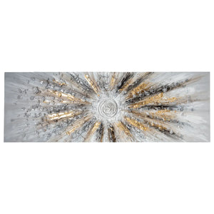 Pictură Atmosphera Kylia, Pânză pictată manual 150x150 cm, Auriu, Modele asortate