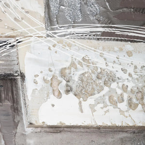 Pictură Atmosphera Kylia, Pânză pictată manual 150x150 cm, Argintiu, Modele asortate