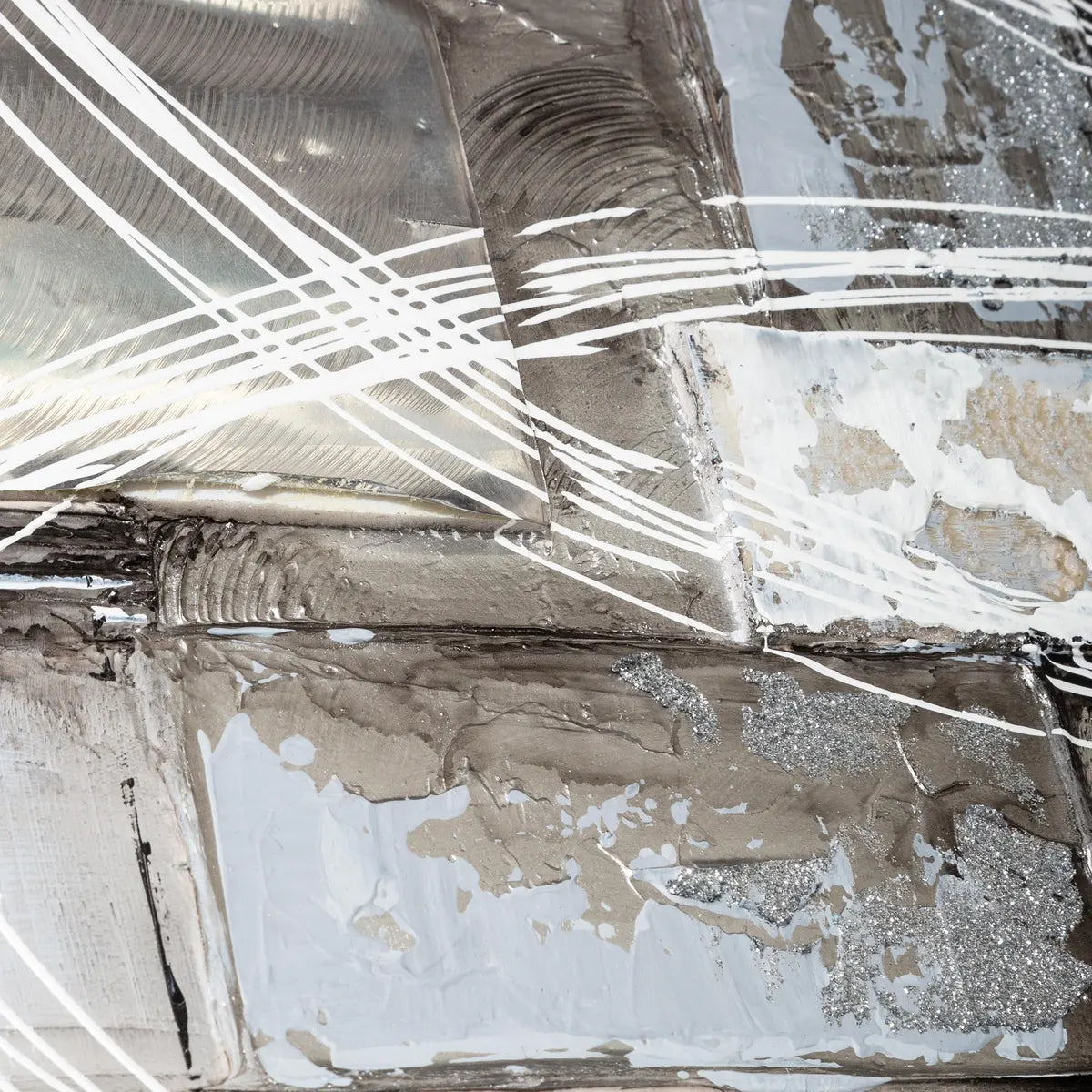 Pictură Atmosphera Kylia, Pânză pictată manual 150x150 cm, Argintiu, Modele asortate