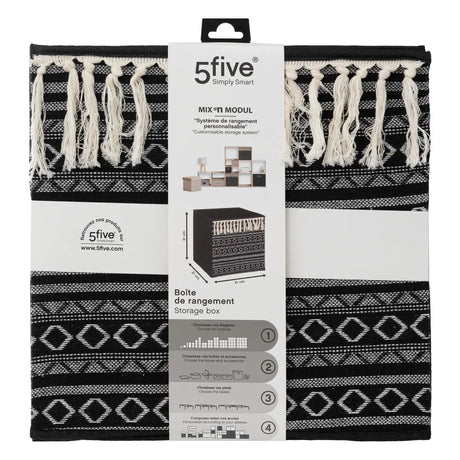 Cutie depozitare 5five Mix &amp; Modul Ethnique, Cu Pompoane, 31x31 cm