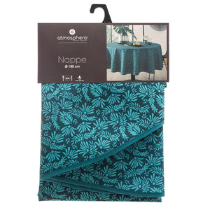 Față de masă Atmosphere Leaves, 180 cm, Albastră