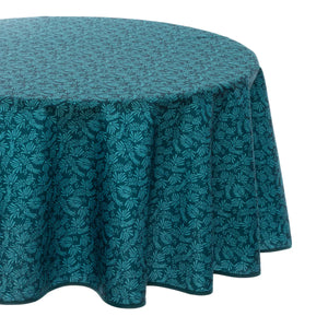 Față de masă Atmosphere Leaves, 180 cm, Albastră