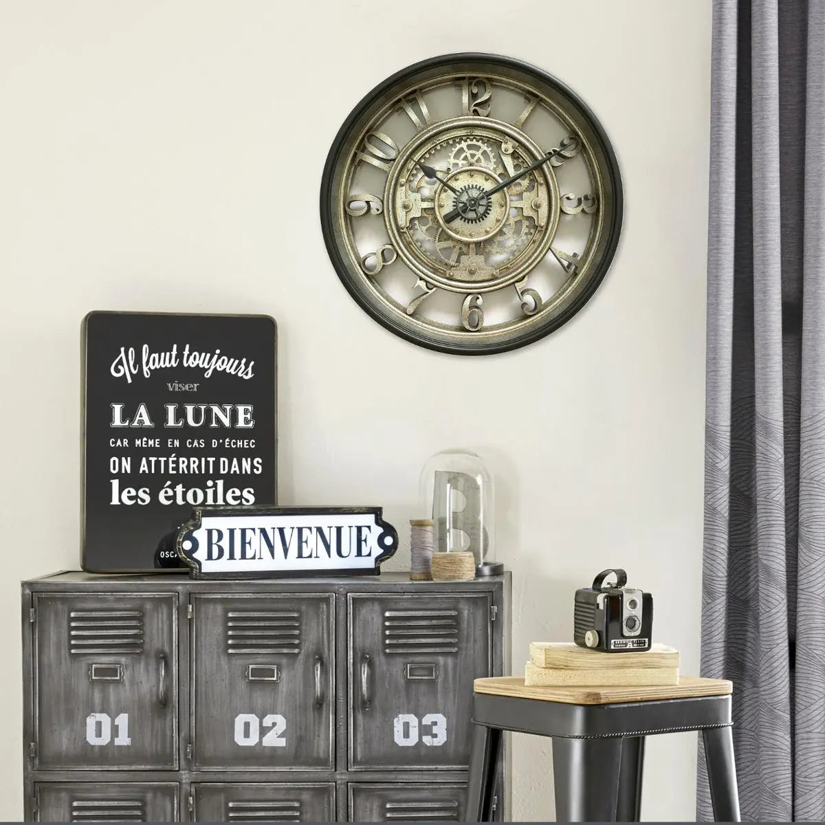 Ceas de perete Atmosphera Sarkis, Mecanism, Ø51 cm, Plastic