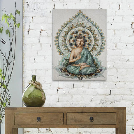 Pictură Buddha Atmosphere, imprimare texturată pe pânză 58x78 cm