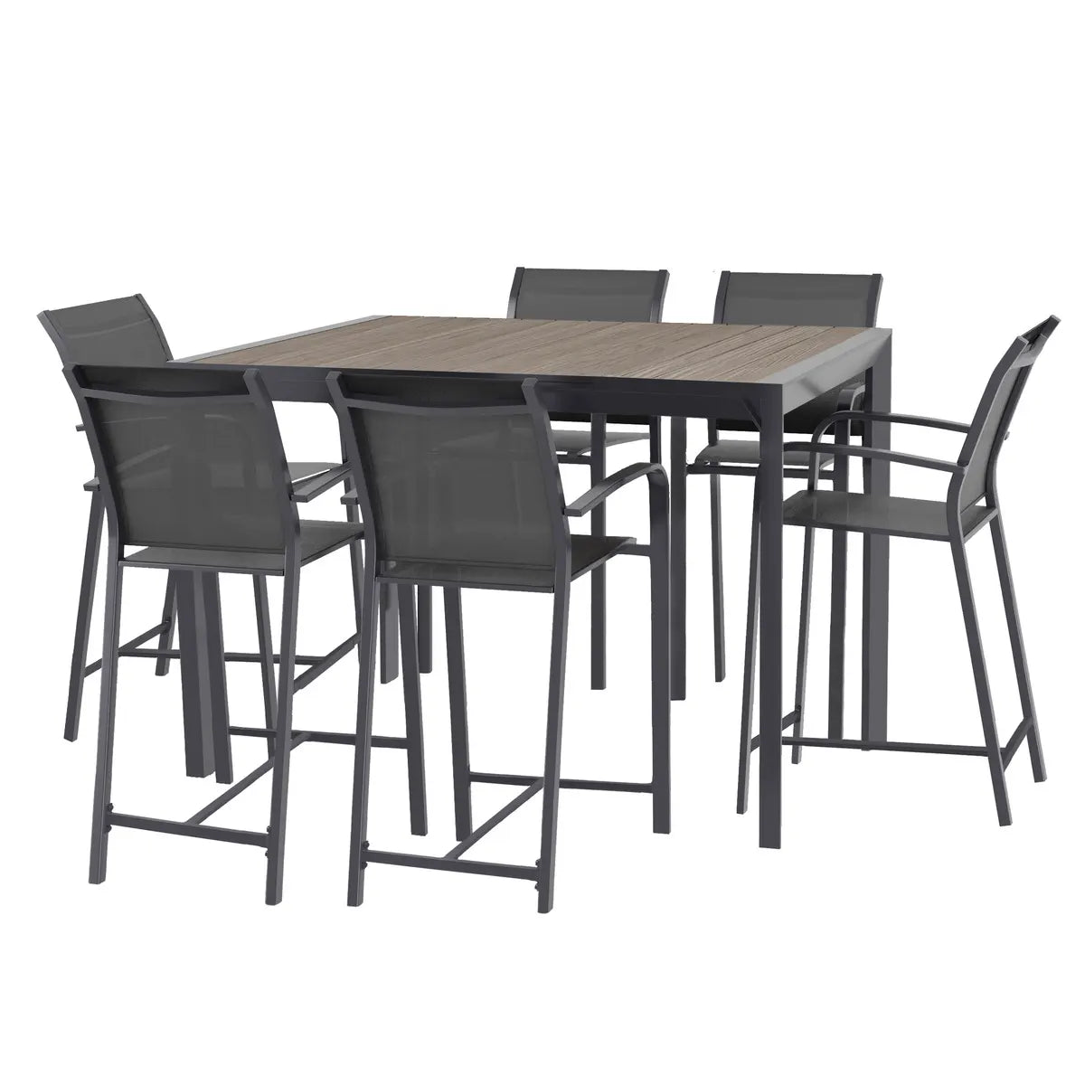 Masă înaltă de grădină Hesperide Evasion, naturală, 8 locuri