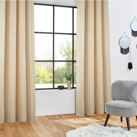 Perdea jacquard cu model geometric, 140x260 cm, culoare in