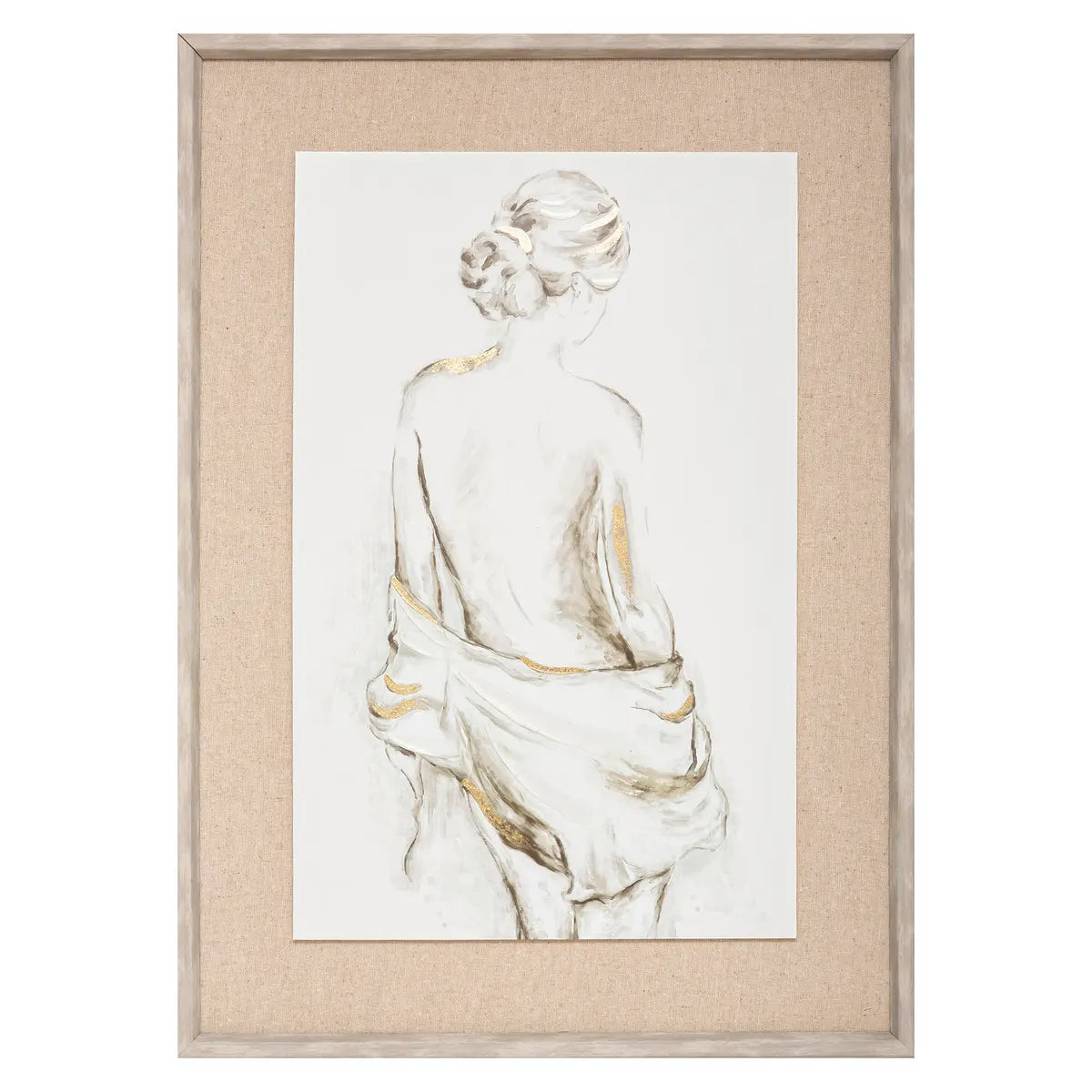 Pictură înrămată Atmosphera Nude, Imprimeu pe pânză 73x53 cm, Efect aluminiu