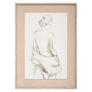 Pictură înrămată Atmosphera Nude, Imprimeu pe pânză 73x53 cm, Efect aluminiu