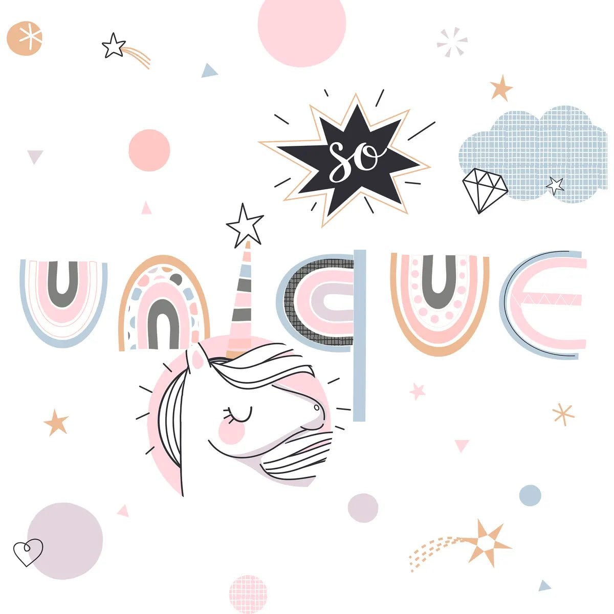 Lenjerie de pat reversibilă pentru copii Atmosphera Unicorn, 140x200 cm, bumbac