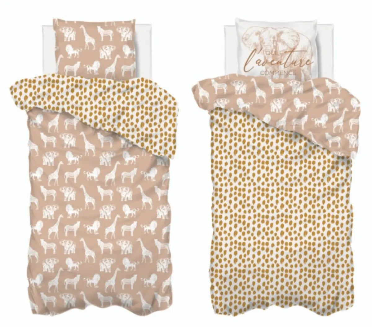 Lenjerie de pat reversibilă pentru copii Atmosphera Savana, 140x200 cm, bumbac