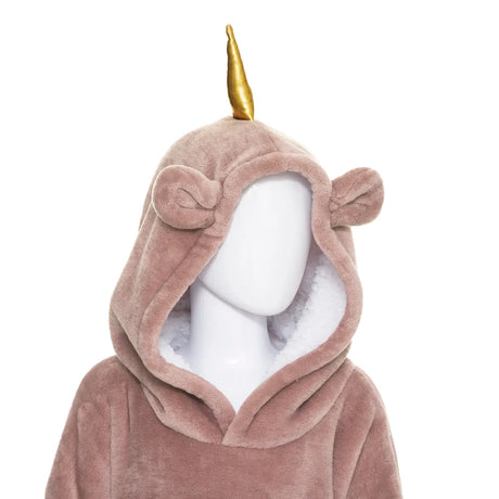 Pătură pentru copii cu glugă Atmosphera Unicorn, Roz