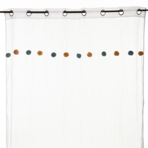 Perdea transparentă pentru copii Atmosphera cu pompoane 140x240cm