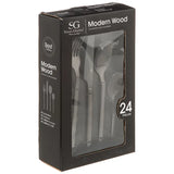 Set de tacâmuri Secret de Gourmet Modern Wood, inox, 24 piese