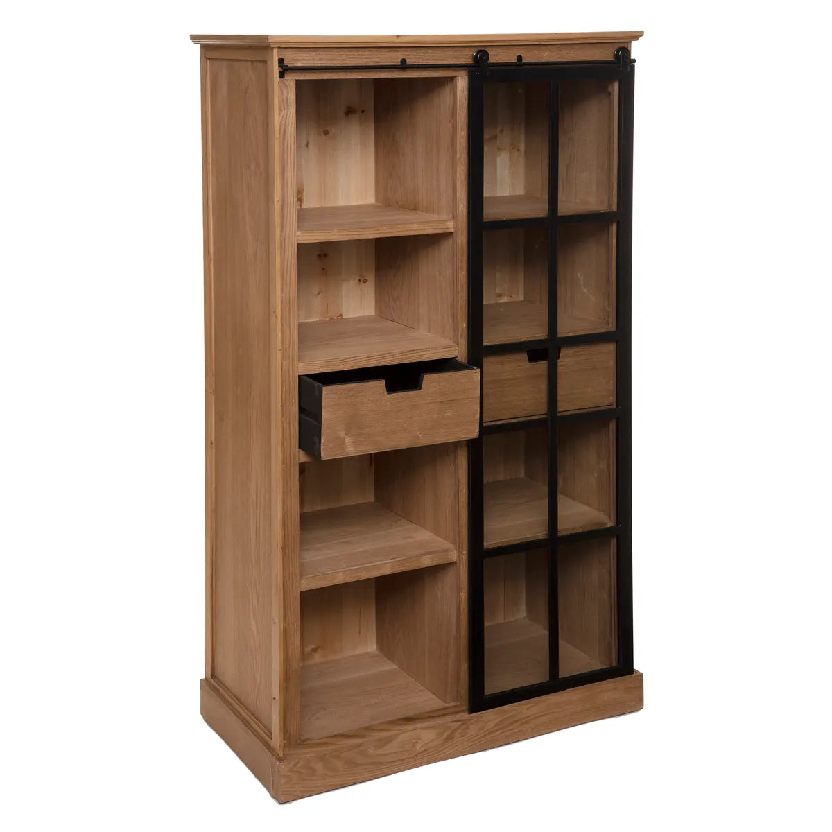 Bibliotecă Atmosphera Danik, 80x40x150, MDF, Sticlă securizată