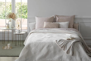 Pătură Atmosphera Leaf, Velour, 240x260 cm, Ivory