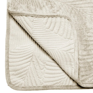 Pătură Atmosphera Leaf, Velour, 240x260 cm, Ivory