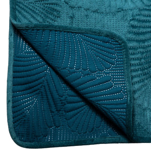 Pătură Atmosphera Leaf, Velour, 240x260 cm, Turcoaz