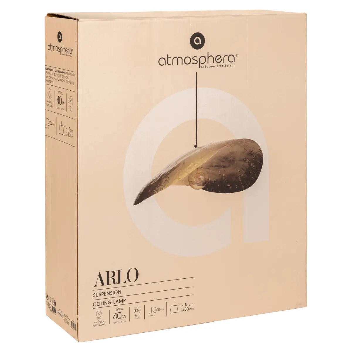 Lampă suspendată Atmosphere Arlo, 80 cm, metal