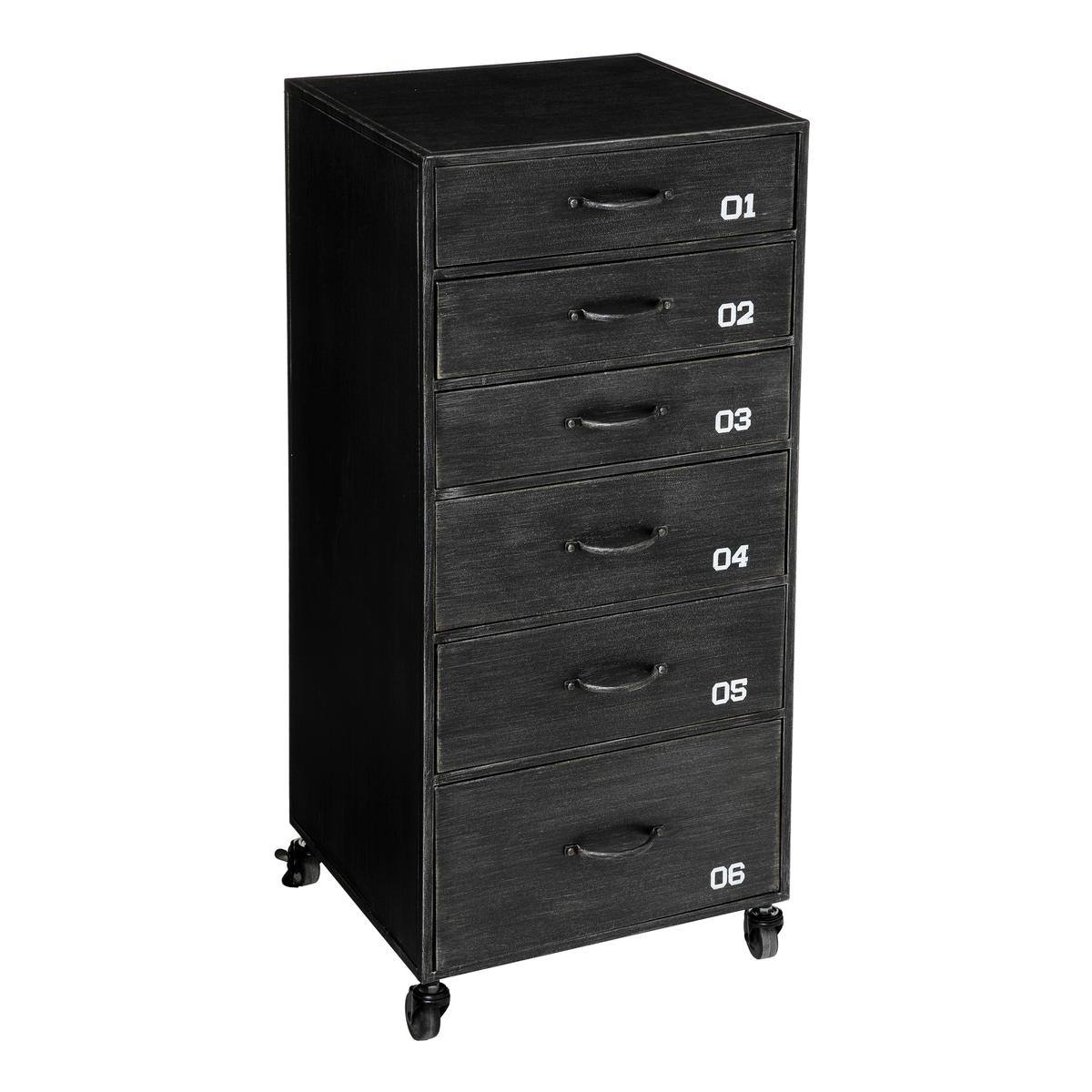 Comodă Atmosphera Sevin, 6 sertare, Gri închis