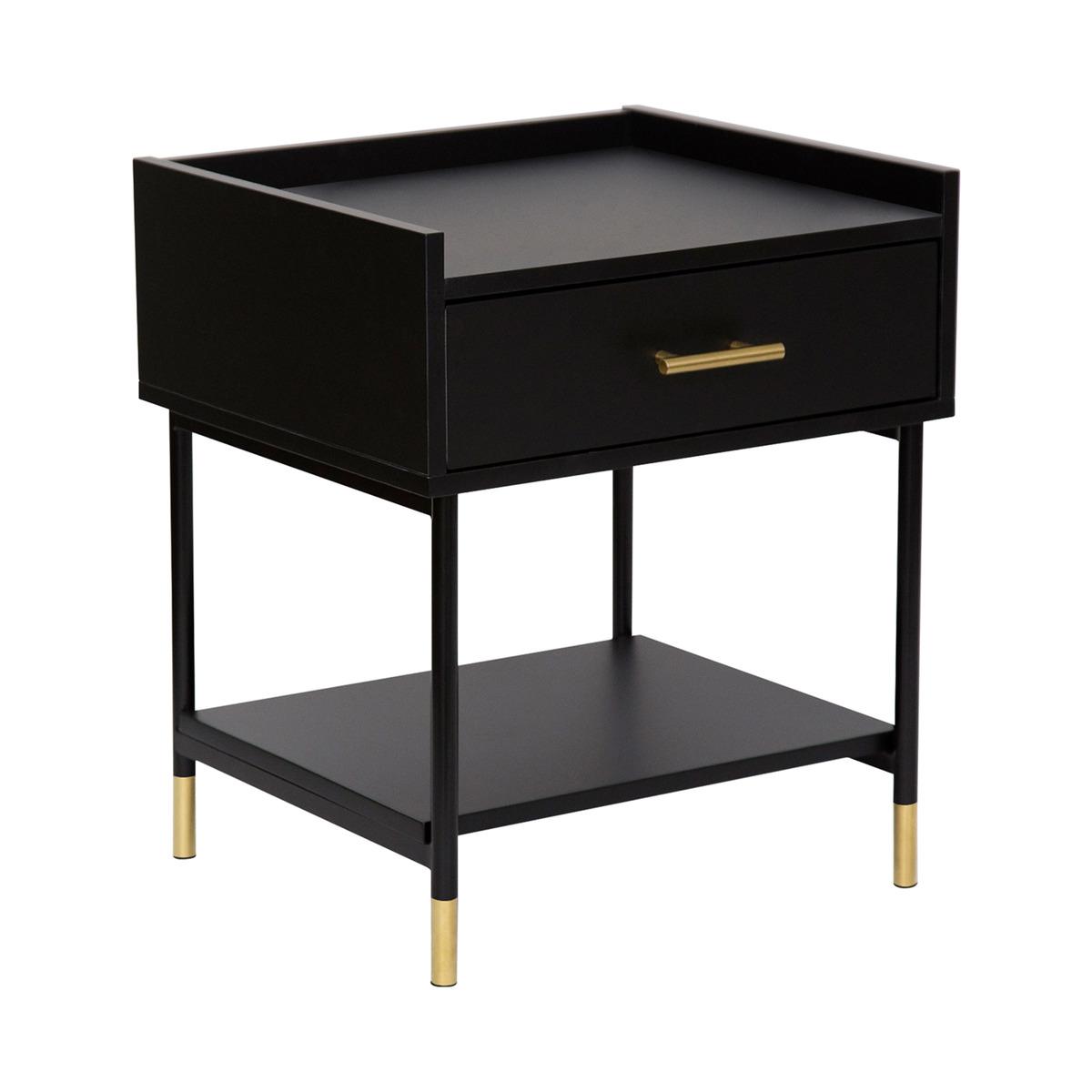 Noptieră Atmosphera Tedy, 53 cm, Negru