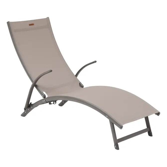 Сгъваем алуминиев шезлонг Hesperide Samba, Лешник/Пралине