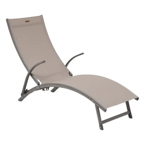 Сгъваем алуминиев шезлонг Hesperide Samba, Лешник/Пралине