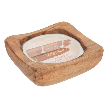Lumânare parfumată Atmosphera Paola, parfumată, ghiveci de lemn, 150 g