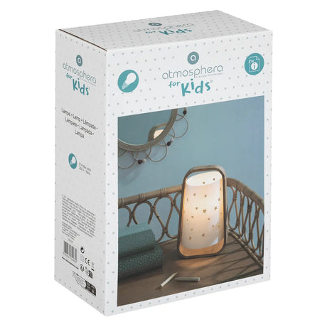 Lampă de noapte pentru copii cu atmosferă de stele, bambus, 27 cm