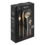 Set de tacâmuri aurii Secret de Gourmet Ida, inox, 24 piese