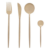 Set de tacâmuri aurii Secret de Gourmet Ida, inox, 24 piese