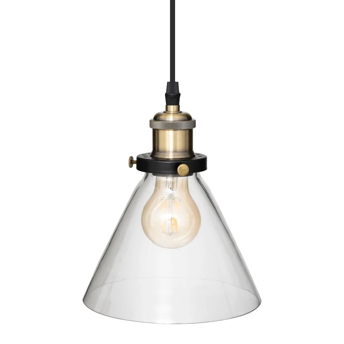 Lampă suspendată Atmosphera Alak, 18 cm, sticlă, metal