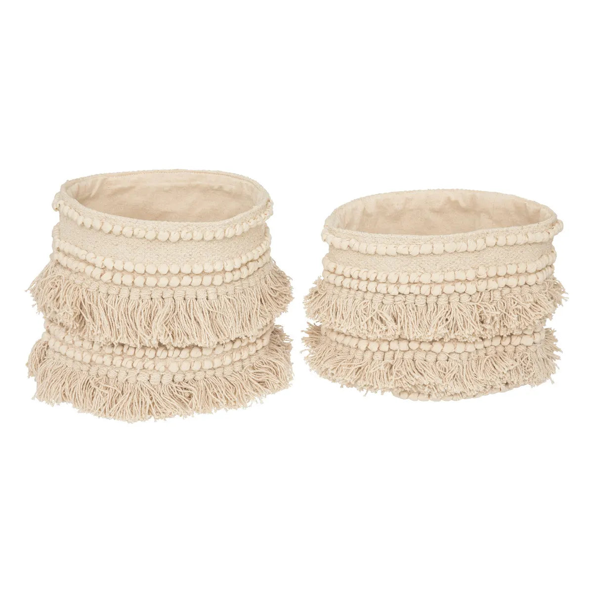 Set coș pliabil Atmosphera cu vedere la mare, Bumbac, Bej