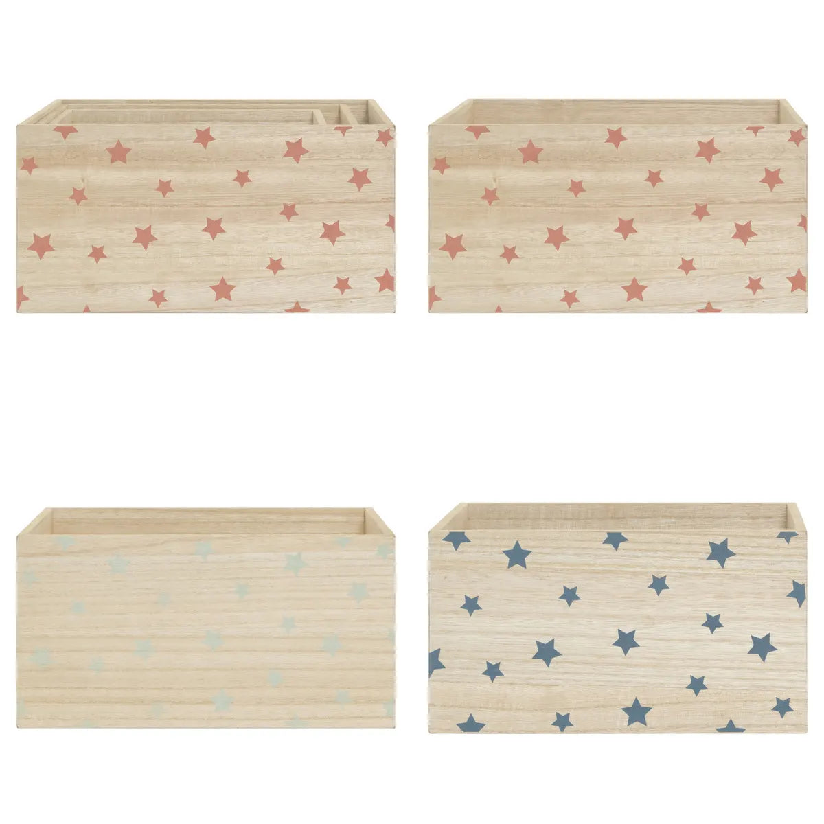 Set de cutii de depozitare Atmosphera Star, Lemn, 3 buc.