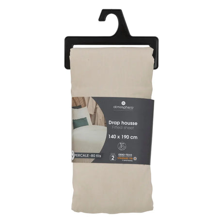 Cearșaf cu elastic Atmosphera, percale, 140x190 cm