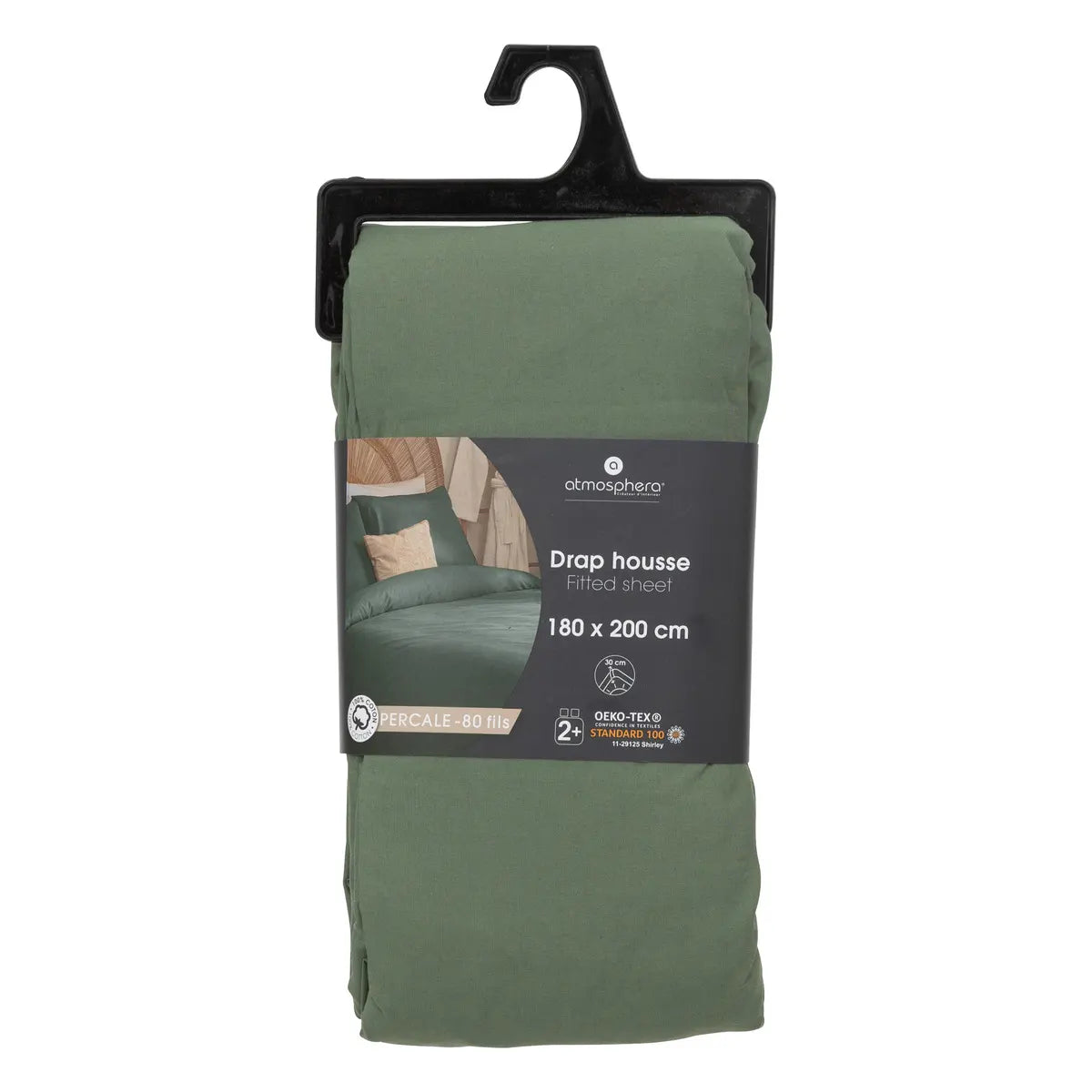 Cearșaf cu elastic Atmosphera, percale, 180x200 cm