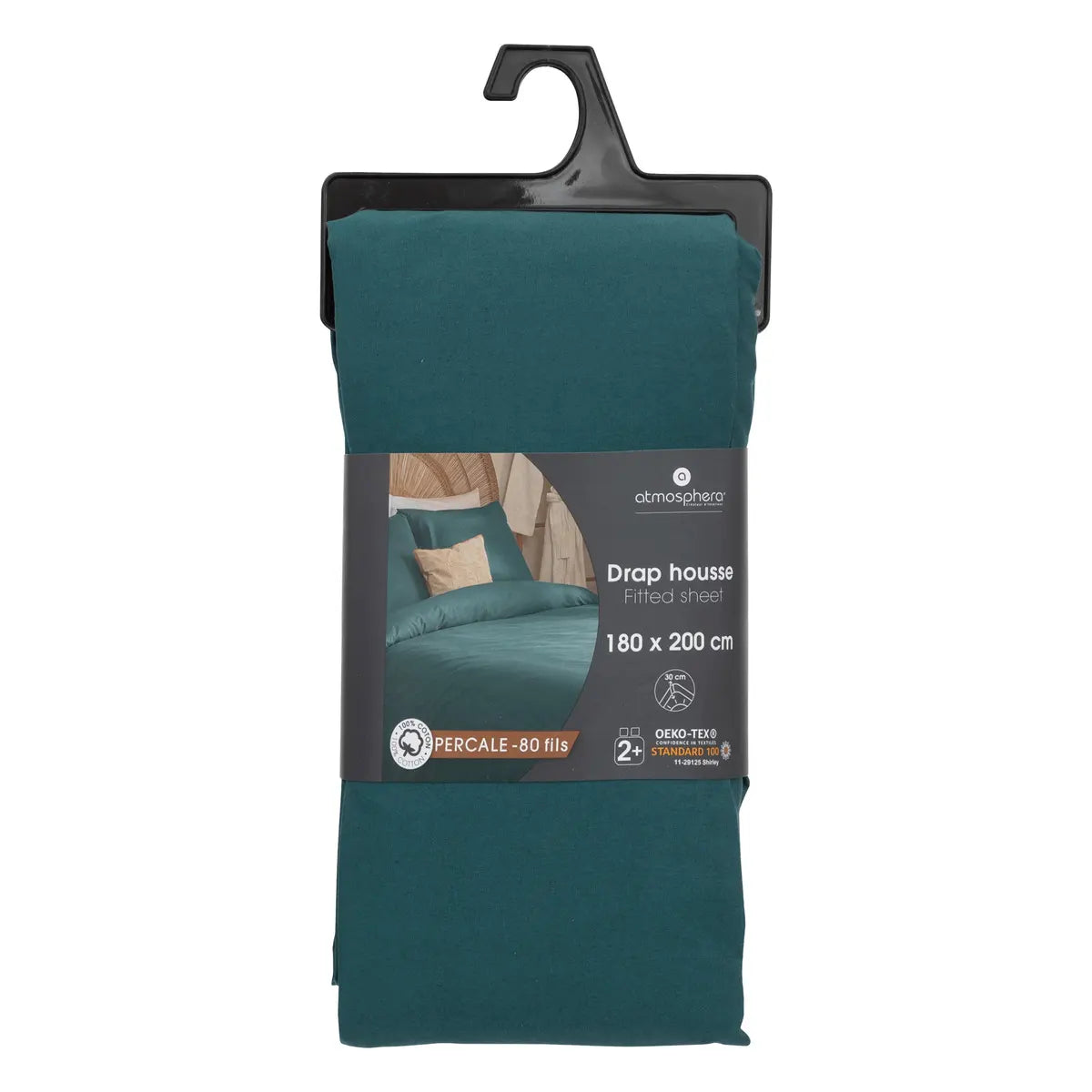 Cearșaf cu elastic Atmosphera, percale, 180x200 cm