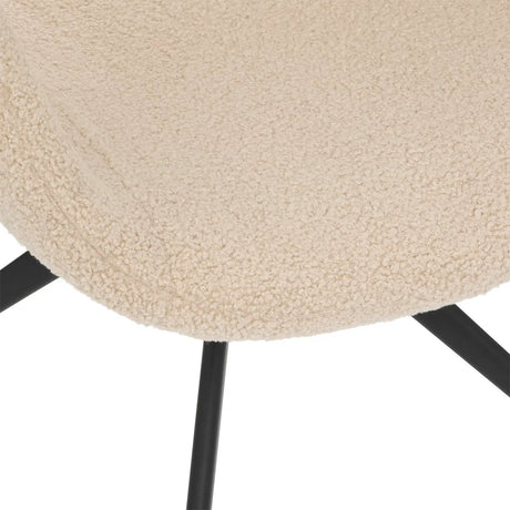 Scaun de masă Atmosphere Kale, Ivory, Boucle