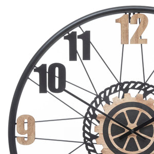 Ceas de perete Atmosphera Mohan, cu roată, Ø65 cm, metal și MDF